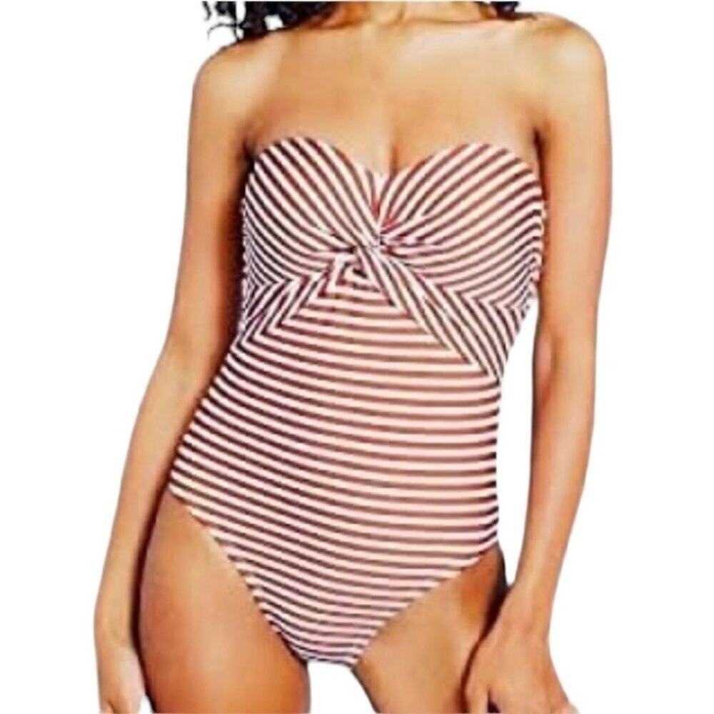 Kona Sol Twist Bandeau Piece Swimsuit Size Large NWOT